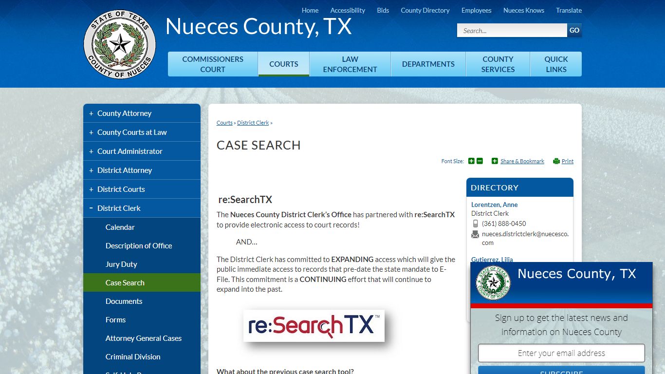 Case Search | Nueces County, TX